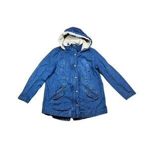 Style & Co Denim Sherpa Work Jacket Women's Size XL - Parka - Chore - Lined